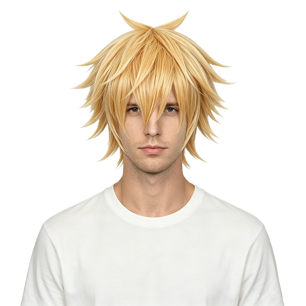 Hair Care Orange - Men's Short Spiky Hair Light Orange