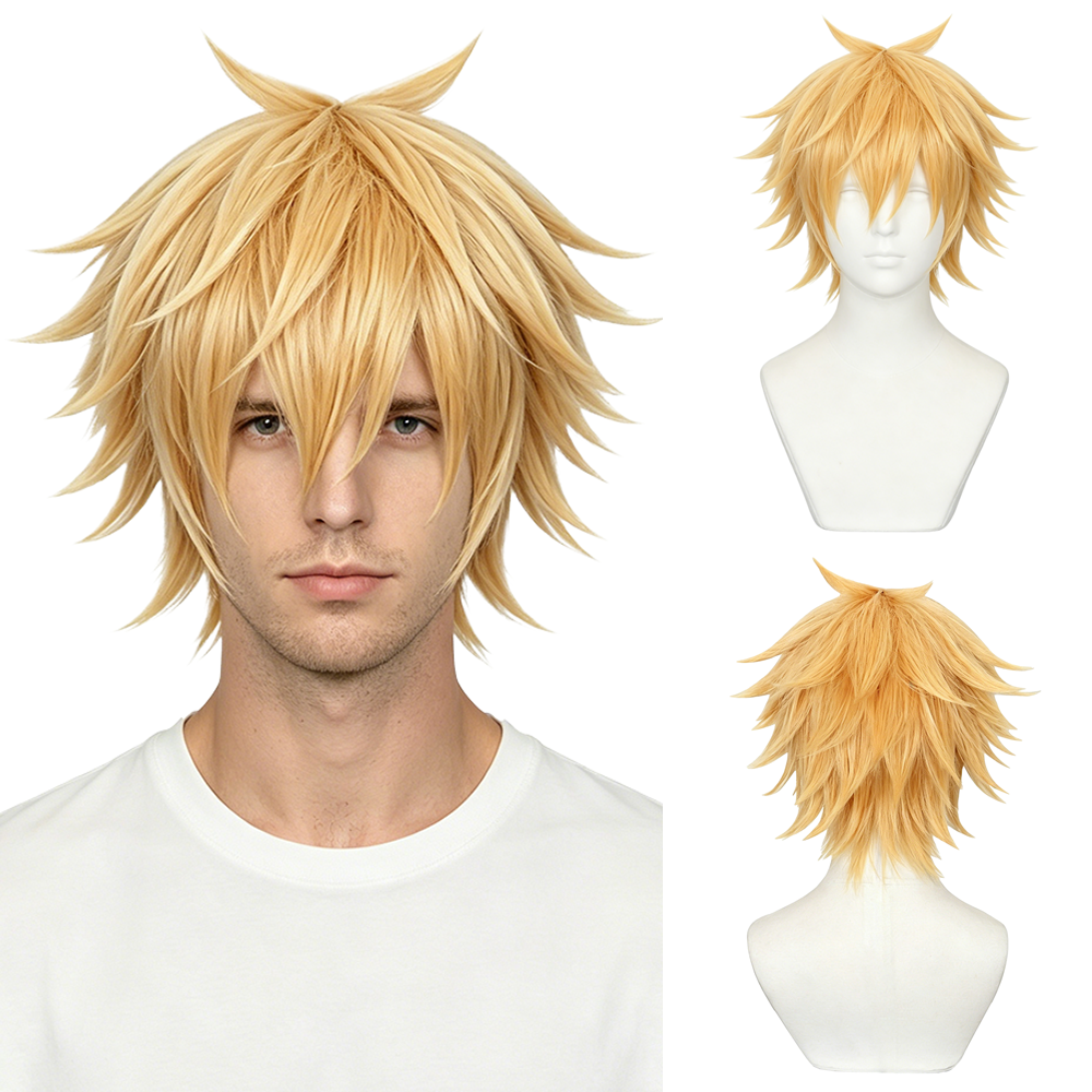 Men's Short Spiky Hair Light O – Hair Care Orange Bewertung und Preis