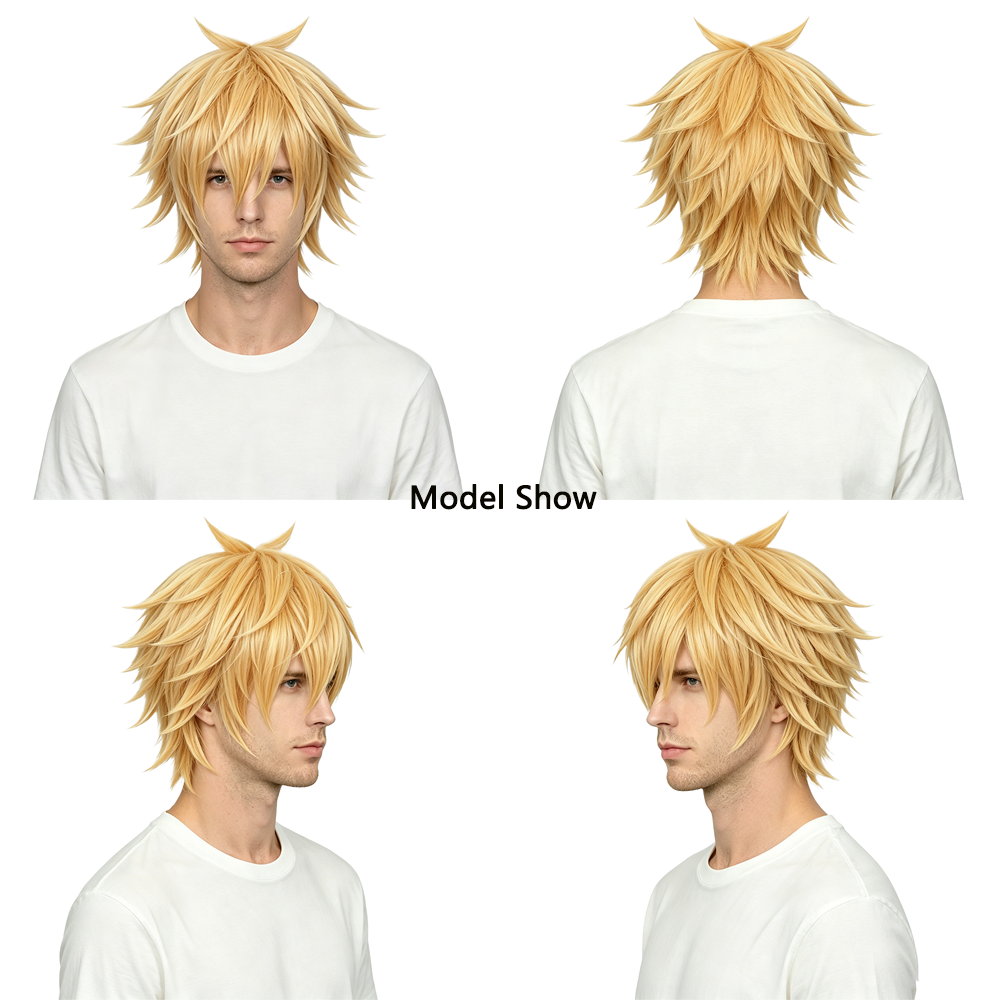 Men's Short Spiky Hair Light O – Hair Care Orange Bewertung und Preis